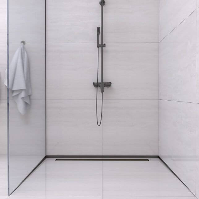 Balneo listwa kształtująca spadek 170 cm do szkła lewa czarna D0101020202-2