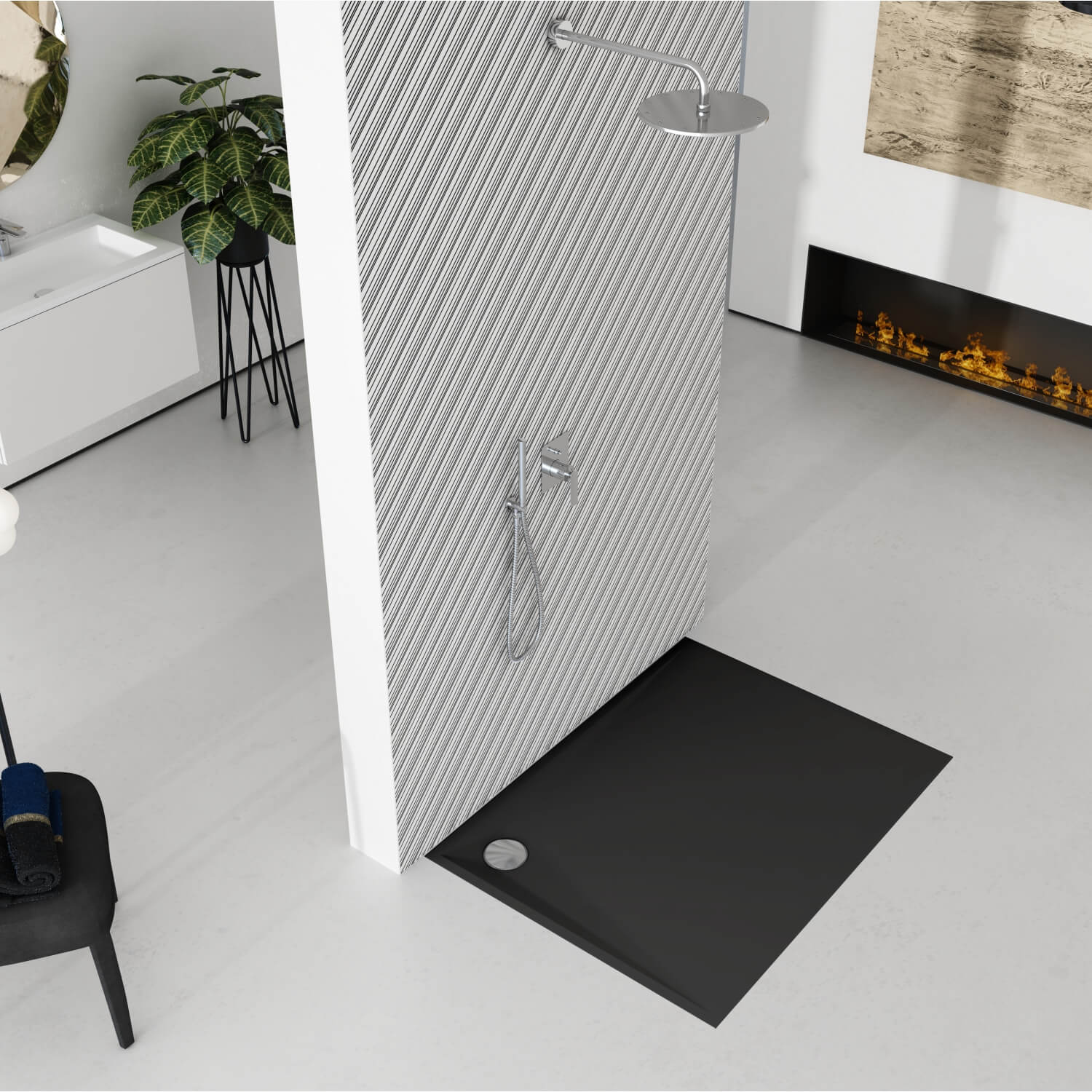 Schedline Libra Black Mat brodzik prostokątny 140x90 cm czarny 3SP.L1P-90140/C/MG