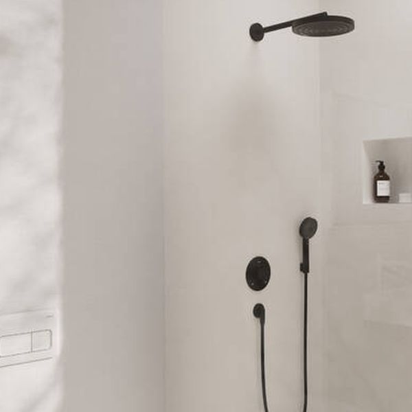 Hansgrohe Pulsify S zestaw prysznicowy podtynkowy termostatyczny z deszczownicą czarny mat 24624670
