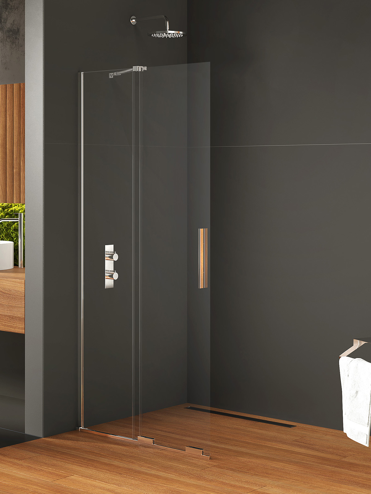 New Trendy Smart ścianka prysznicowa walk-in 110 cm chrom połysk/szkło przezroczyste EXK-4088-WU