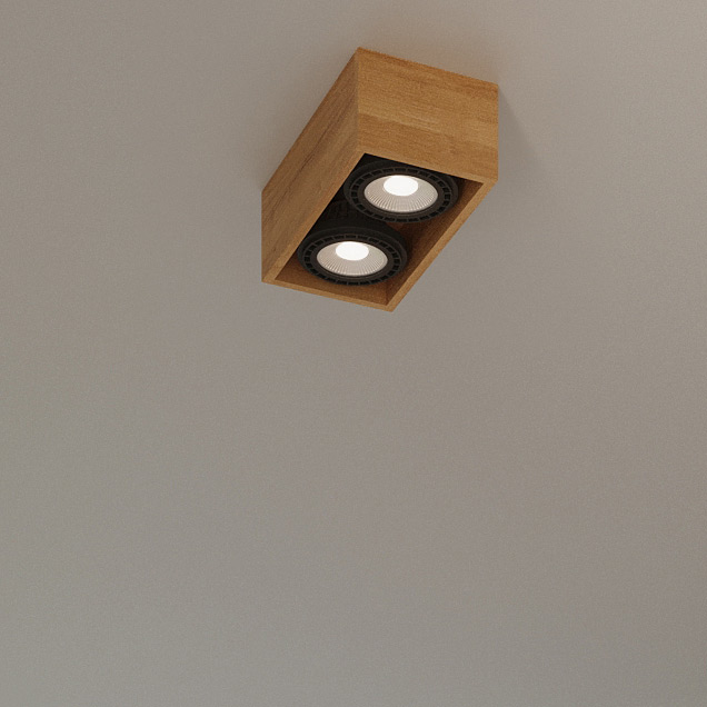 Sollux Lighting Quatro lampa podsufitowa 2x40W drewno naturalne SL.0916