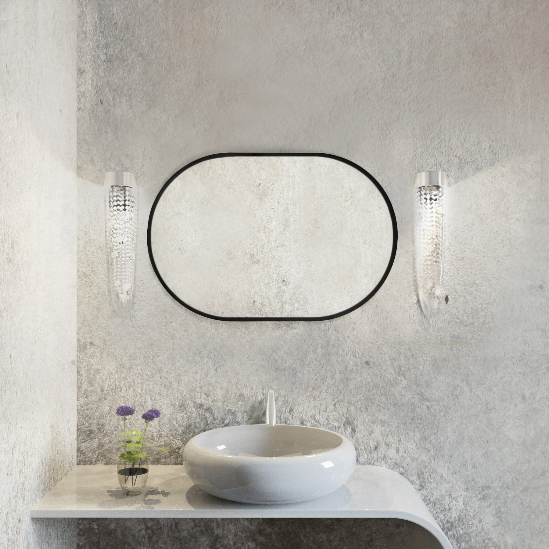 Baltica Design Tiny Border Pastille lustro 60x140 cm owalne czarne