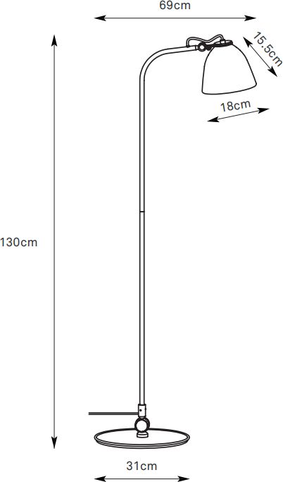 Markslöjd Tilt lampa stojąca 1x60 W szara 108966