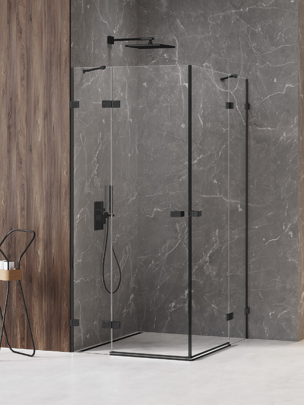New Trendy Avexa Black XR kabina prysznicowa 100x90 cm prostokątna czarny mat/szkło przezroczyste EXK-6920
