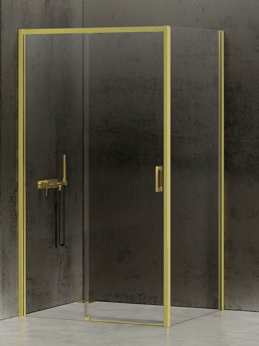 New Trendy Prime Light Gold kabina prysznicowa 160x80 cm prostokątna lewa złoty/szkło przezroczyste D-0432A/D-0223B