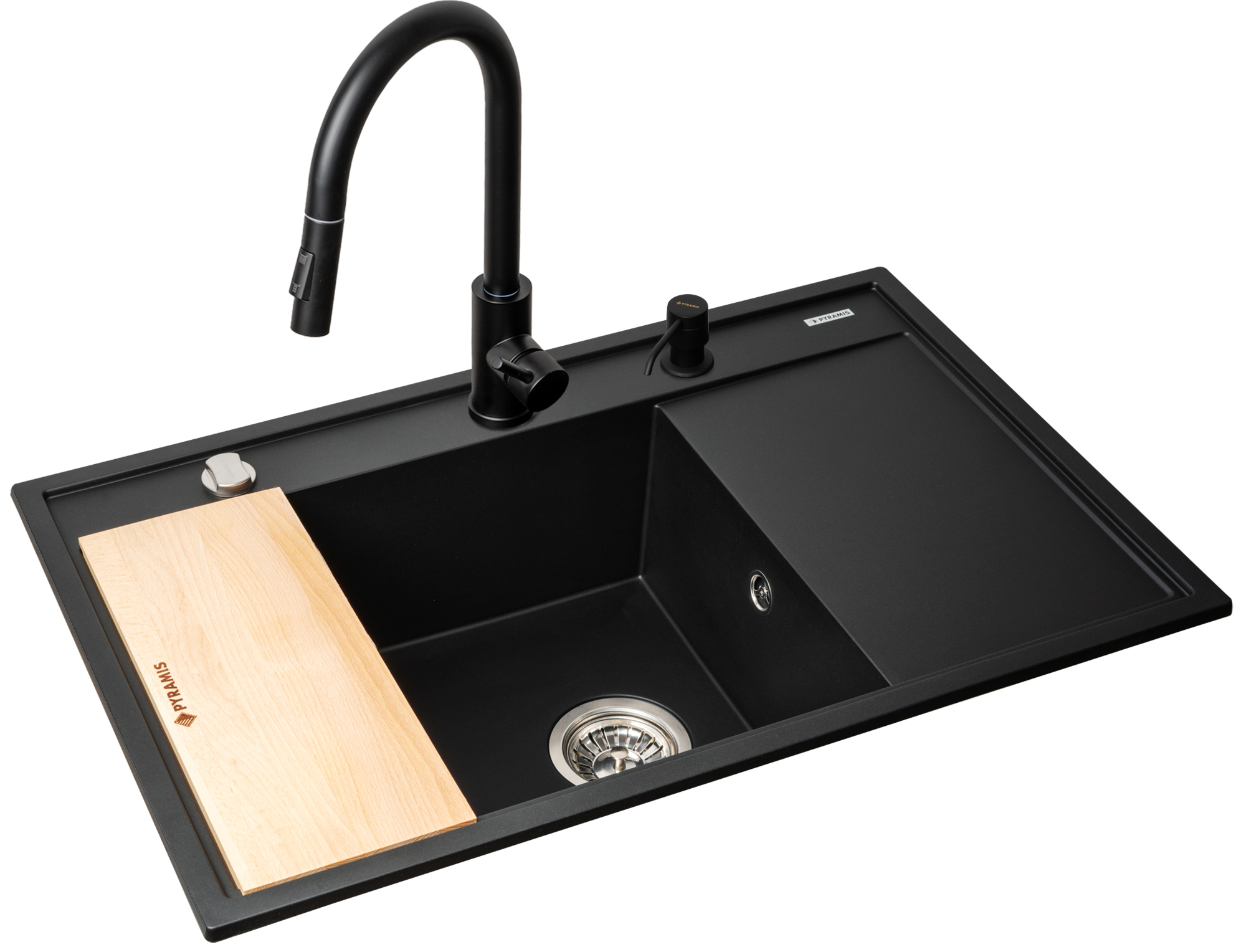 Pyramis Camea zlewozmywak z baterią czarny/czarny 070168401I - Wysyłka w 24h