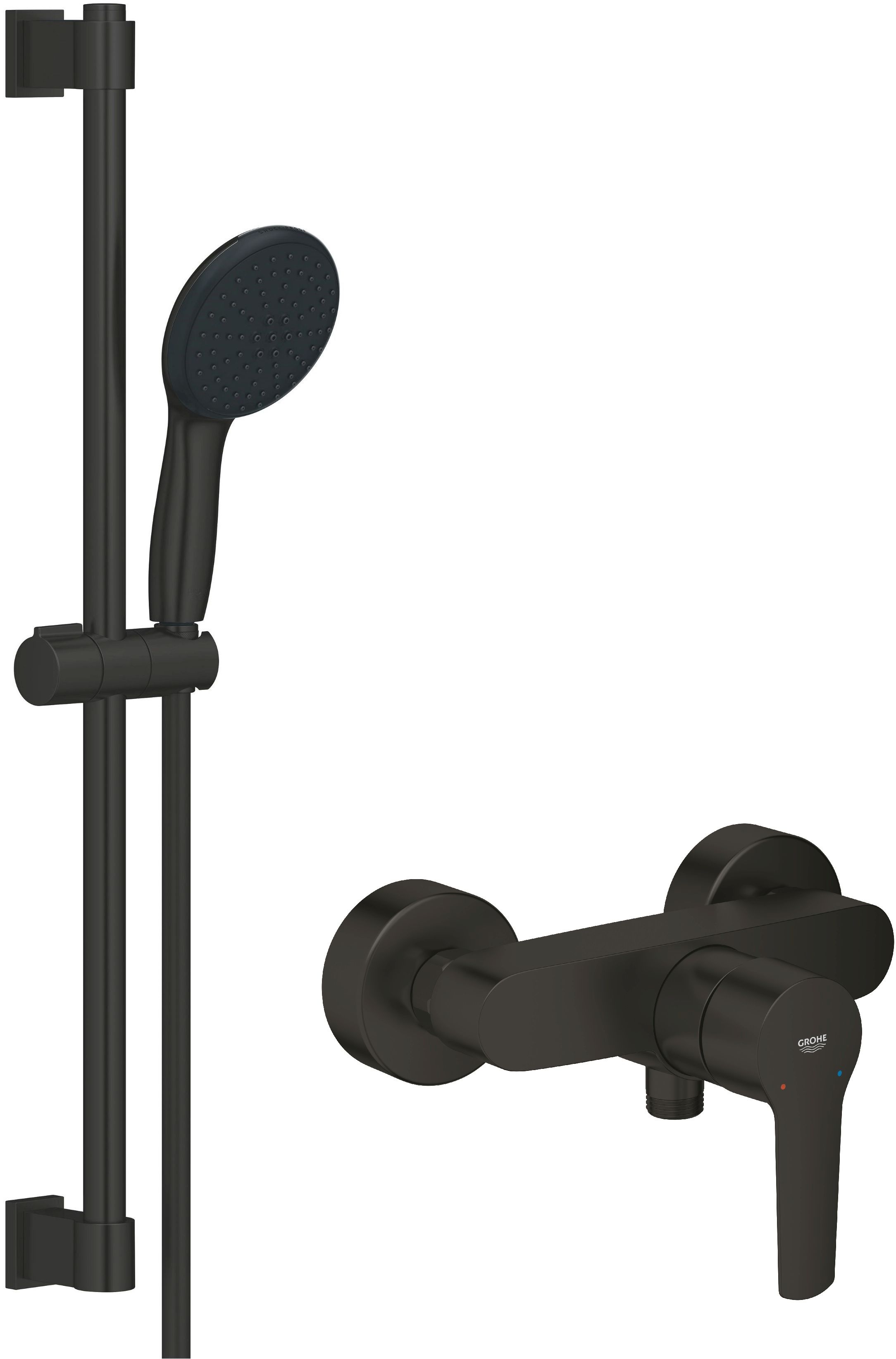 Grohe Start bateria prysznicowa ścienna z zestawem prysznicowym Vitalio Start czarny mat ( 322792432, 279482431) - Wysyłka w 24h