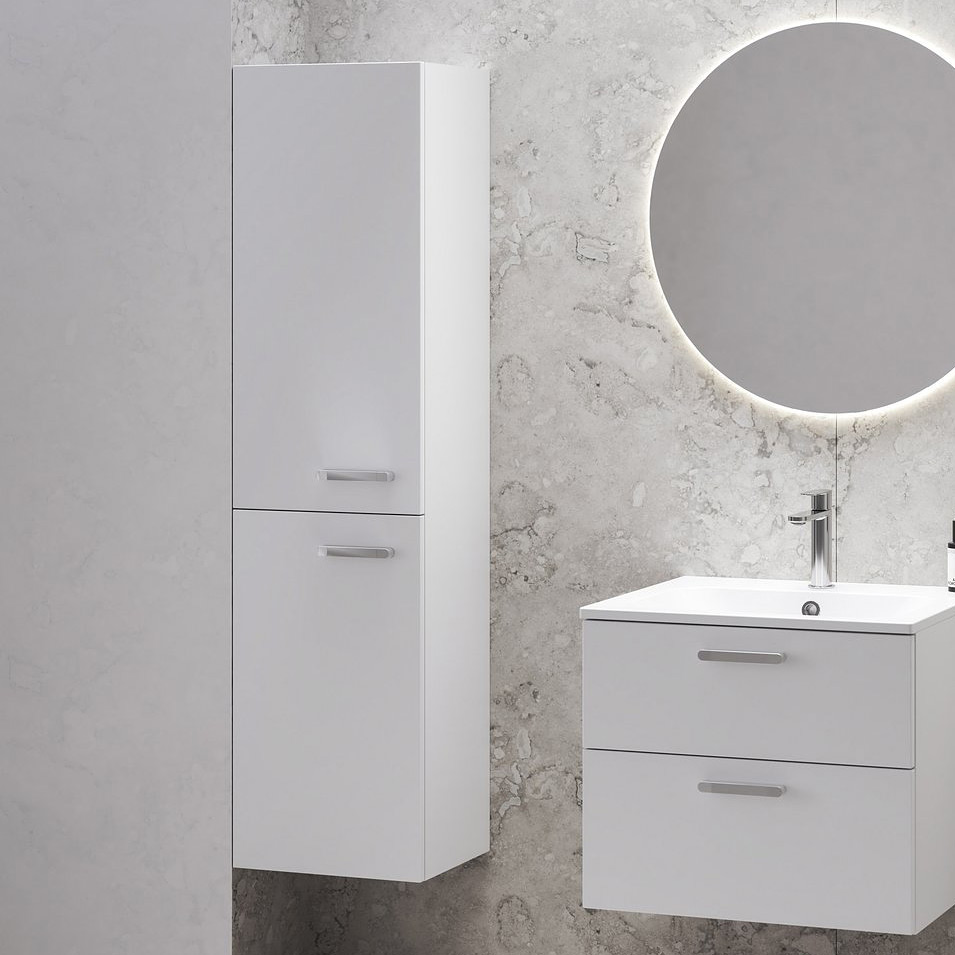 Ravak Chrome SB 350 L szafka boczna 150 cm SB 390 CHROME wysoka lewa biały uchwyt chrom X000000542
