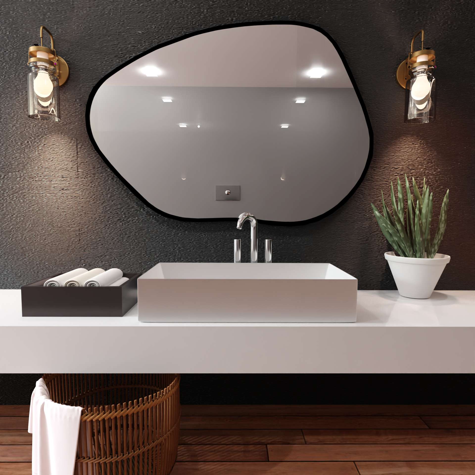 Baltica Design Tiny Border Contorno I lustro 70x50 cm czarne