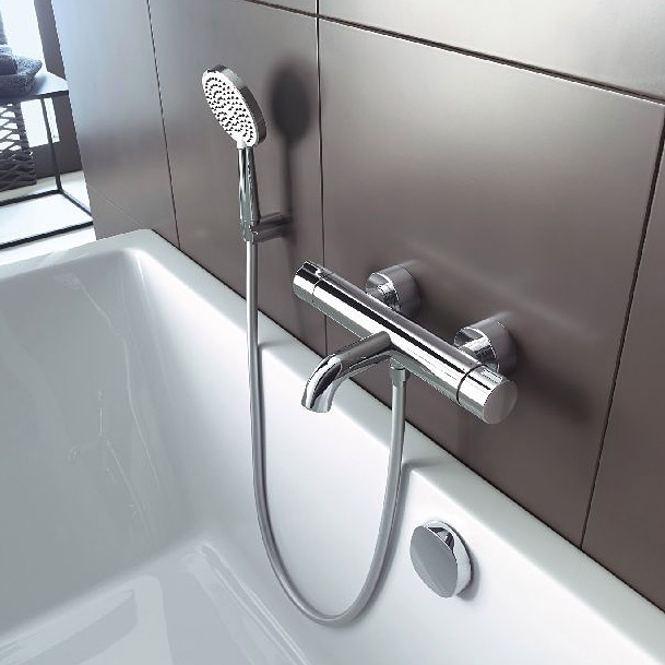 Duravit C.1 bateria wannowo-prysznicowa ścienna termostatyczna chrom C15220000010
