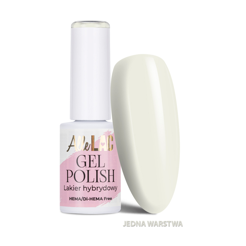 Lakier hybrydowy LED/UV Gel Polish Whites W9 Ivory Milk AlleLac HEMA/Di-HEMA Free 6g