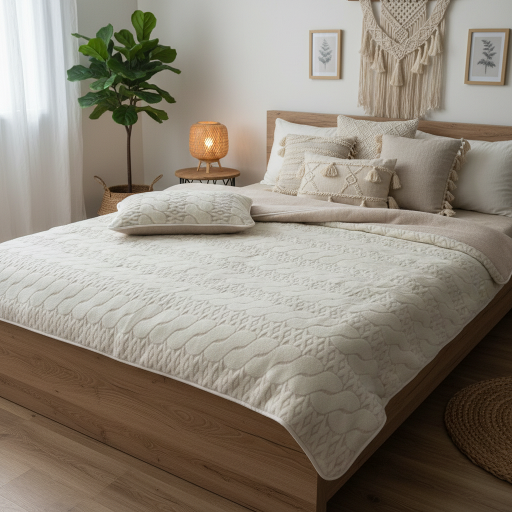 kołdra wełniana camel jasny i kaszmir calabria Woolmark 200x240