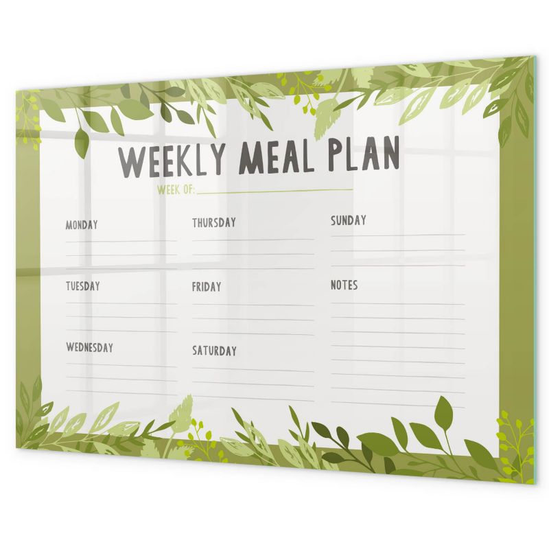 Tablica Magnetyczna Do Rysowania Tulup 60x40 cm Tygodniowy jadłospis fitness Planer ścienny Czarny marker 1 kpl