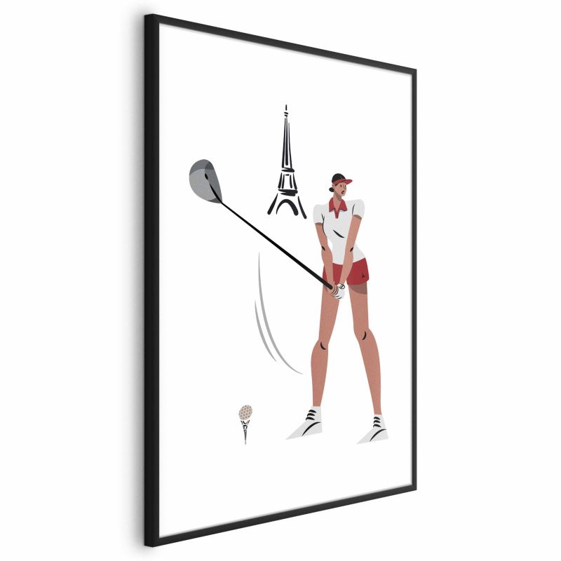 Plakat Artgeist Francuska golfistka 60x90 cm z ramą czarną 1 szt