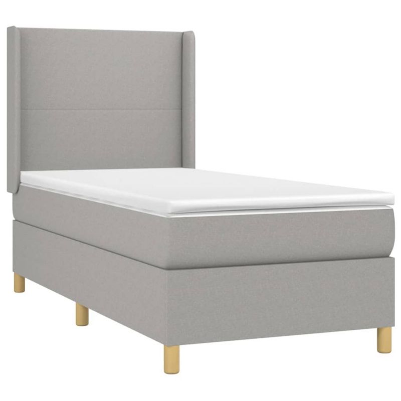 Łóżko kontynentalne WaszeMeble 90x190 cm jasnoszare WM-3138677 1 szt.