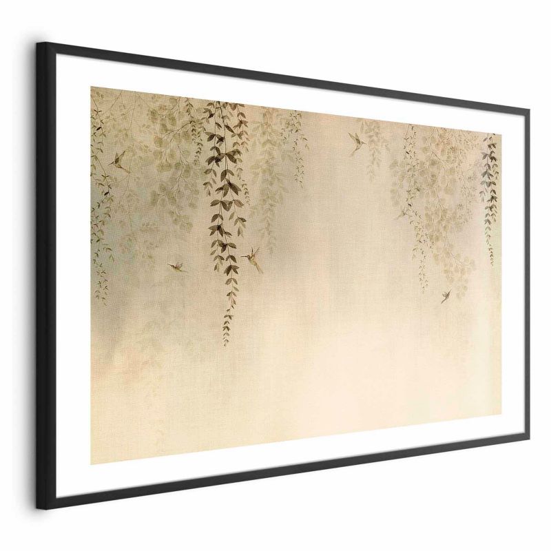 Plakat Artgeist Beżowe koliberki 90x60 cm z ramą czarną 1 szt
