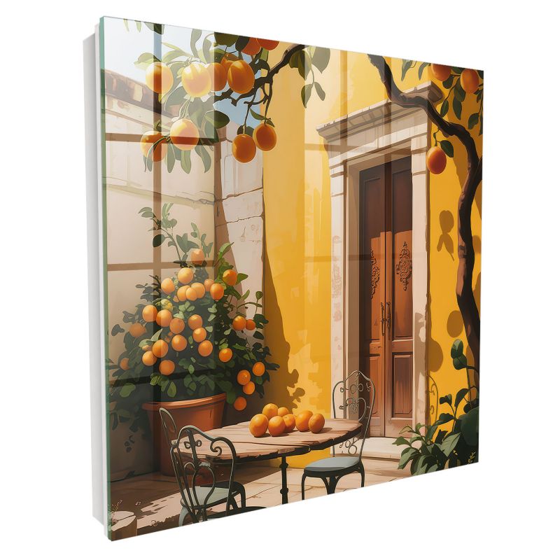 Nowoczesna Skrzynka Na Klucze Tulup 30x30 cm Pomarańczowe patio - Biała - Otwierana na lewo 1 szt.