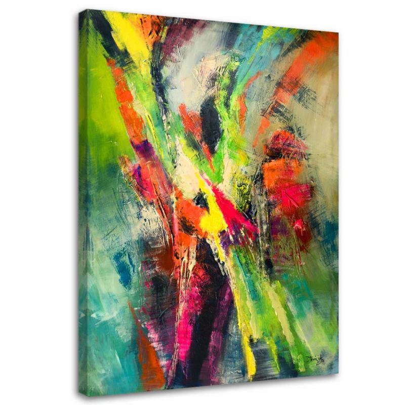 Obraz na płótnie Feeby Kolorowa abstrakcja malowana 40x60cm 1szt