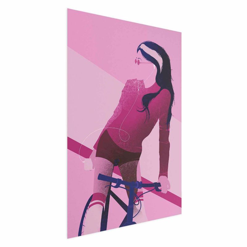 Plakat Artgeist Kobieta na rowerze 60x90 cm bez ramy 1 szt