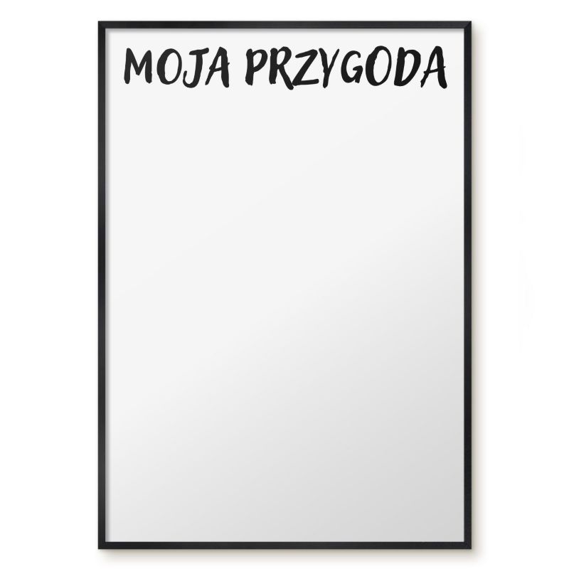Tablica Magnetyczna Do Notatek Tulup 70x100 cm Moja przygoda - Czarna rama Do salonu, sypialni 1 szt.