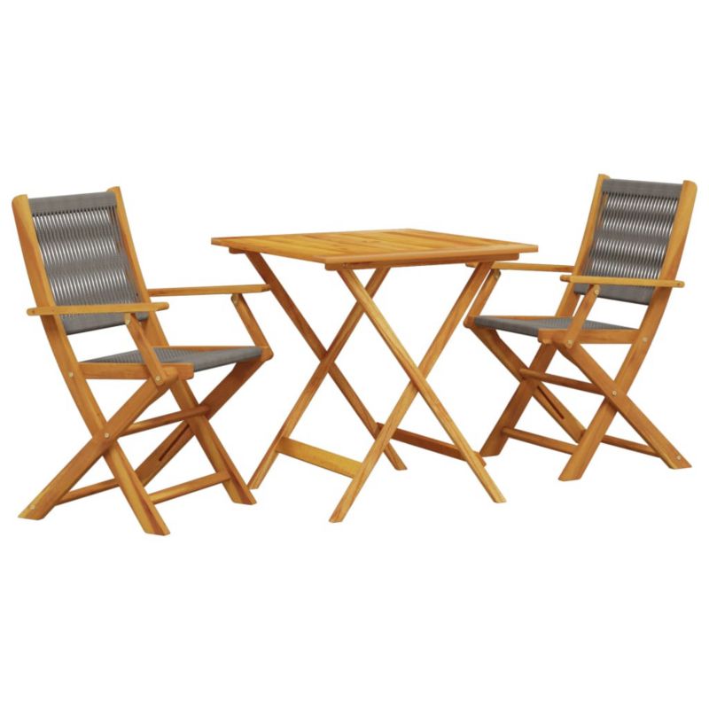 Zestaw mebli ogrodowych bistro WaszeMeble akacja szary składany WM-3281878 1 kpl