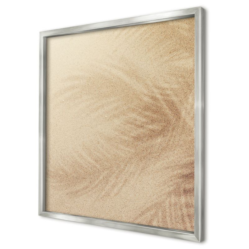 Ozdobna tablica na magnesy Wallfluent 50x50 Piaskowe liście w srebrnej ramie 1szt