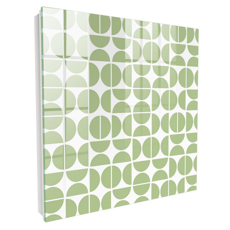 Nowoczesna Skrzynka Na Klucze Tulup 30x30 cm Zielona geometria - Biała - Otwierana na prawo 1 szt.