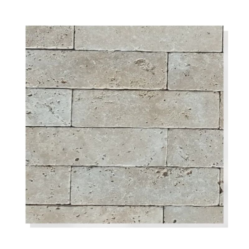 Kamień dekoracyjny elewacyjny trawertyn Tiles Classic Mix Bębnowany 7,5x30,5 cm 1 m2