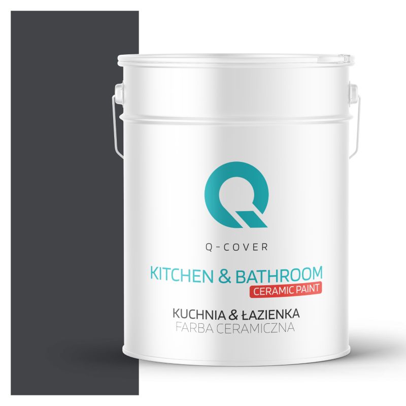 Farba Ceramiczna Kuchnia & Łazienka Q-Cover Czarny H0907 Głęboki Mat 10L