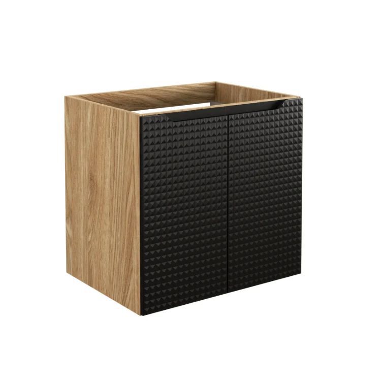 Szafka Comad pod umywalkę LUXOR BLACK 82-60-2D 60cm dąb olejowany/czarna 1 szt