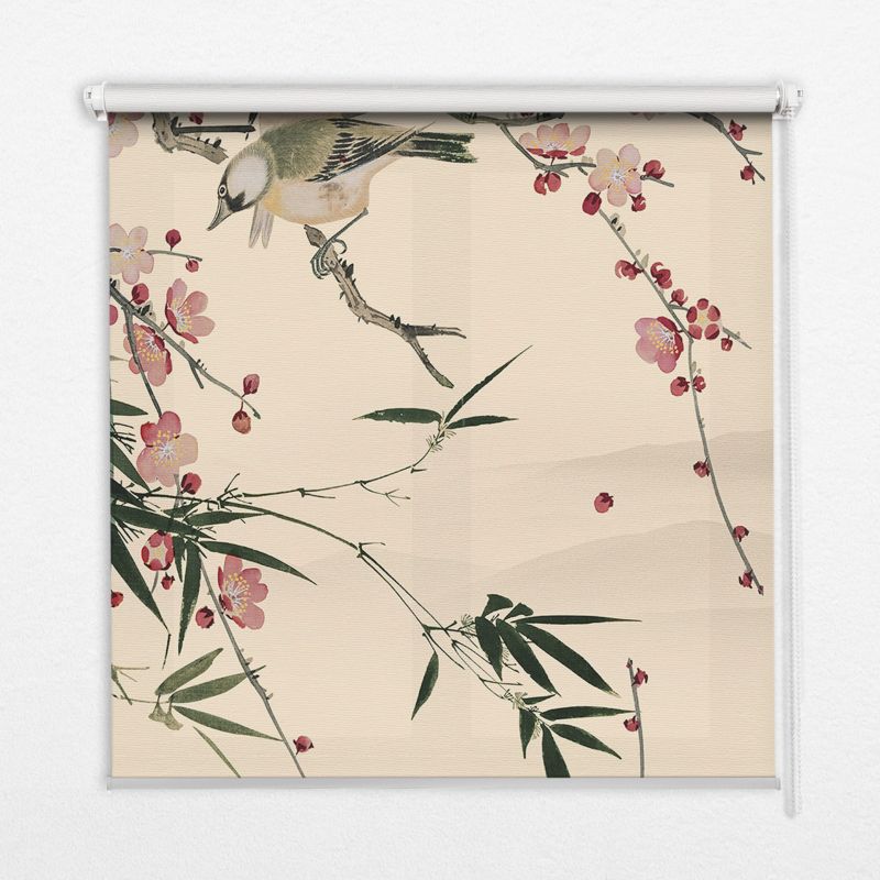 Roleta Do Sypialni Tulup 60x140 cm Kwiat Wiśni I Ptak Montaż do ściany/sufitu 1 szt.