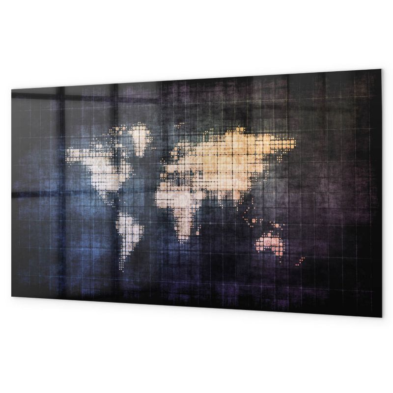 Tablica Magnetyczna Biurowa Na Ścianę Tulup 120x60 cm Abstrakcja mapa świata Z magnesami neodymowymi 1 kpl
