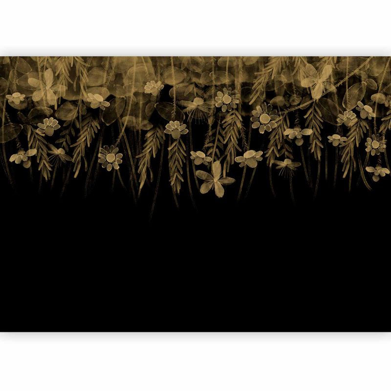 Fototapeta flizelinowa Artgeist 170 g/m2 wodoodporna Liście czarna 150x105 (3 części) 10096ab rolka 1 szt
