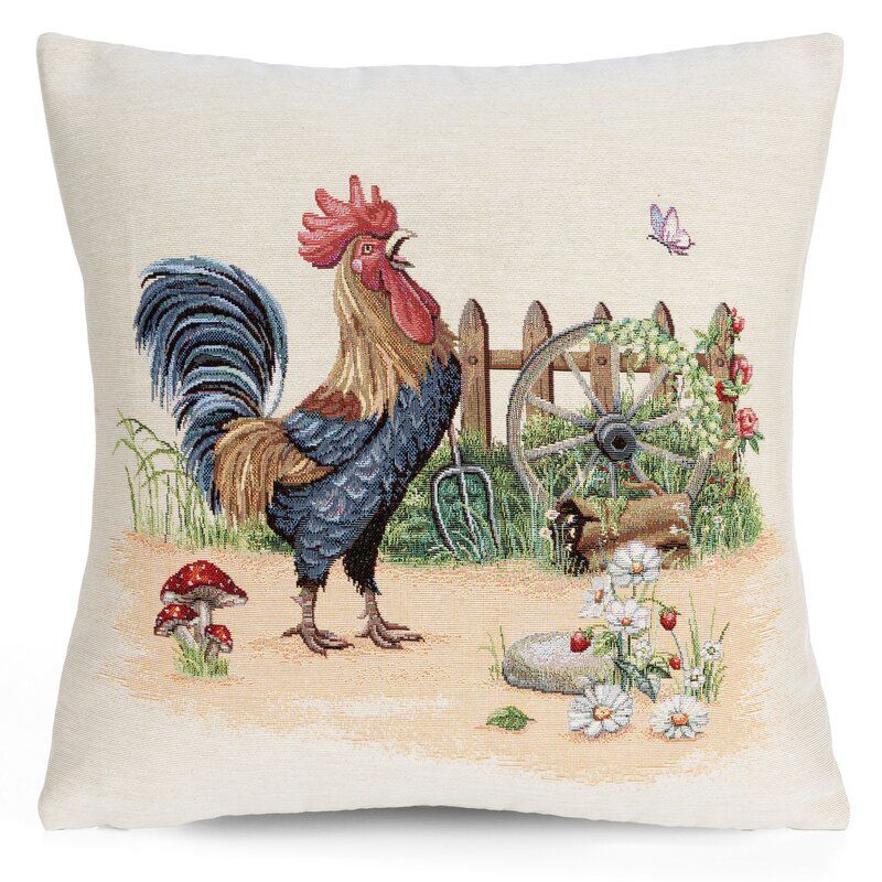 Poszewka dekoracyjna gobelinowa Eurofirany 45 x 45 cm naturalna kogut 1 szt.