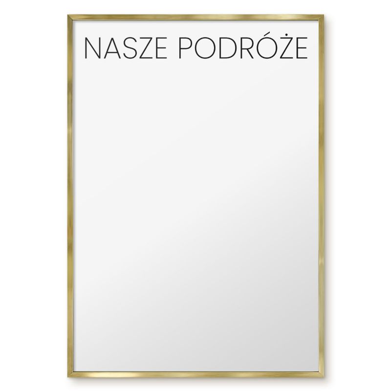 Tablica Na Magnesy Z Wakacji Tulup 70x100 cm Nasze podróże 3 - Złota rama Do salonu, sypialni 1 szt.