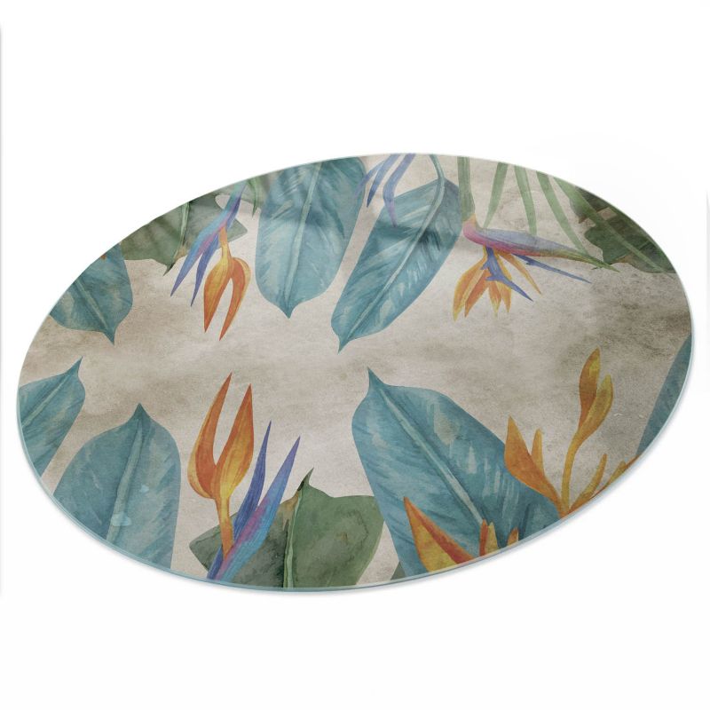 Blat Szklany ArtPrintCave fi60 cm Tropikalna flora - z Nadrukiem 1 szt.