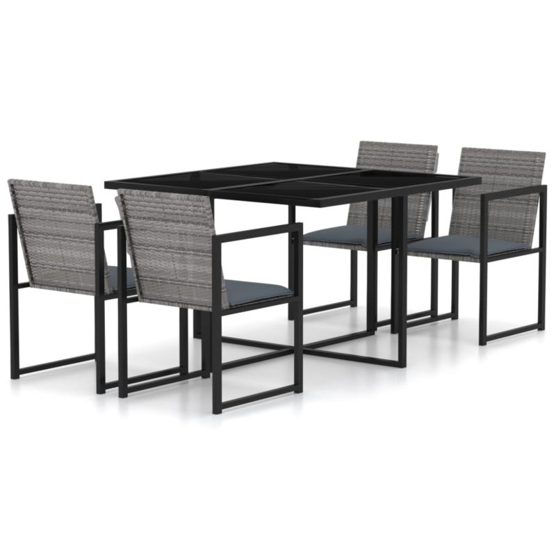 Zestaw mebli ogrodowych WaszeMeble 5-cz. z technorattanu szary z poduszkami WM-313117 1 kpl