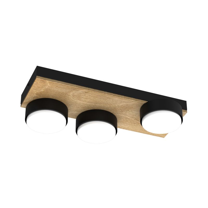 Lampa sufitowa Luminex Sema czarny mat-jasne drewno 3xGX53x15W wym:6x30x16cm IP20 -1 szt.