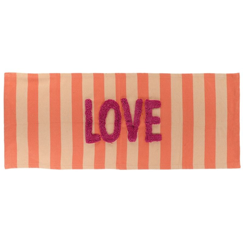 Dywan bawełniany LOVE Tendance 45x120 cm łazienkowy pomarańczowe pasy 1 szt.
