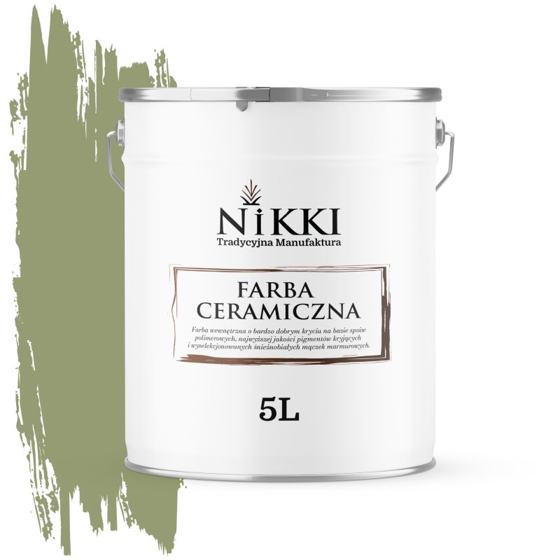 Farba Ceramiczna Wewnętrzna Ściany i Sufity NIKKI Zgniła zieleń ciemny H2231 Głęboki Mat 5L