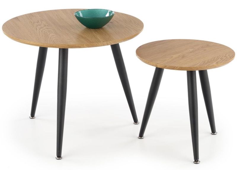 Stoliki Mentona Halmar MDF dąb złoty 59x59x48 cm 2 szt.
