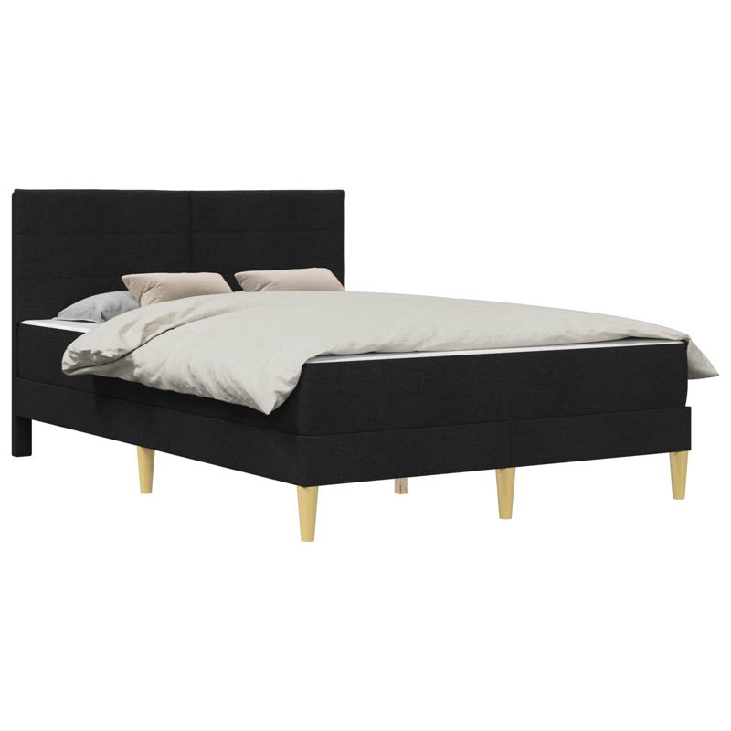 Łóżko Kontynentalne WaszeMeble z Materacem 140x200 cm Czarne WM-3414961 1 szt.
