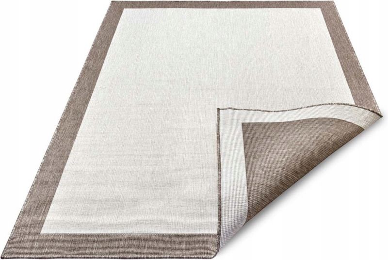 Dywan Northrugs na taras 160x230cm,kremowo beżowy dwustronny płasko tkany sznurkowy 1 szt.