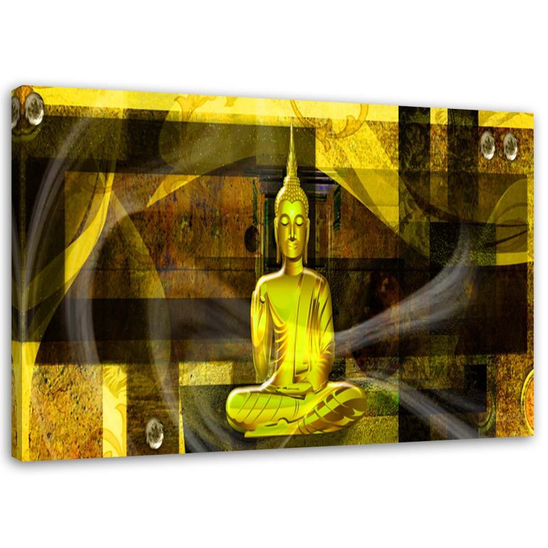Obraz na płótnie Feeby Figura Buddy na żółtym tle 120x80cm 1szt