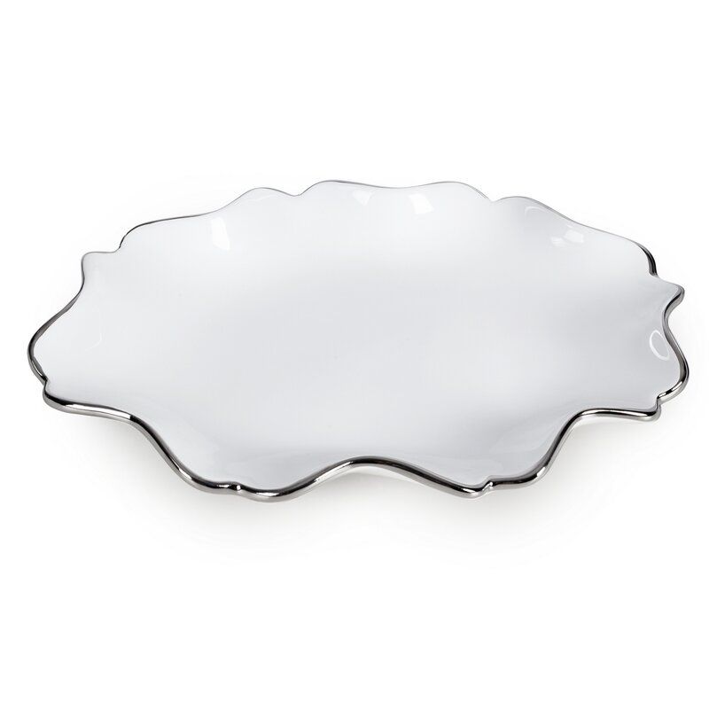 Patera ceramiczna Eurofirany 30 x 21 x 4 cm biała 1 szt.