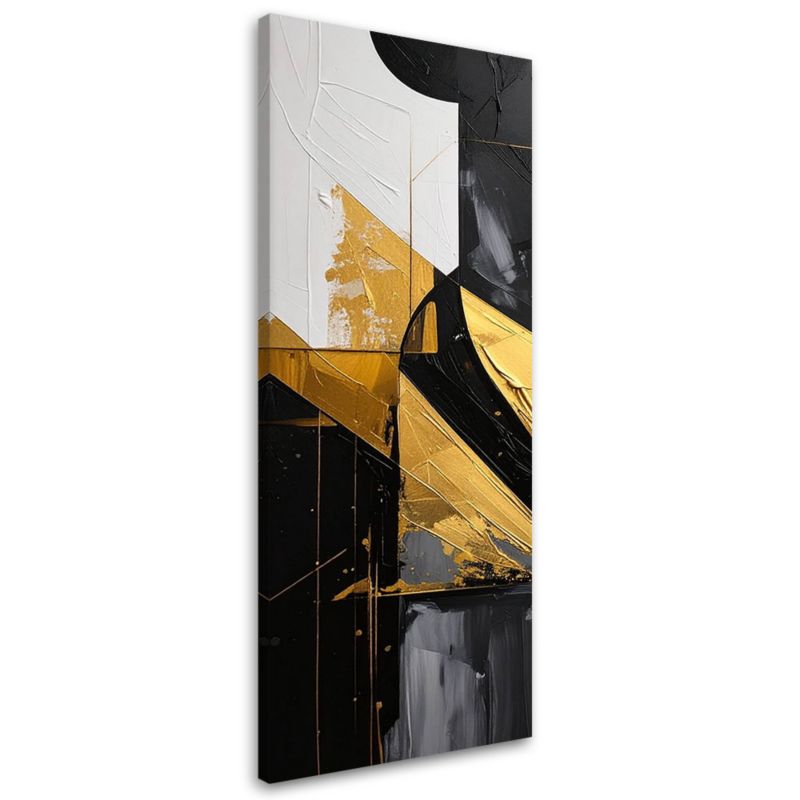 Obraz do salonu sypialni biura Feeby Geometryczna abstrakcja złote akcenty 30x90cm 1szt