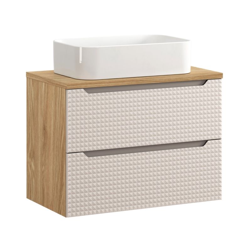 Zestaw mebli łazienkowych Comad Luxor Beige 80cm z blatem i umywalką nablatową Kati 1szt