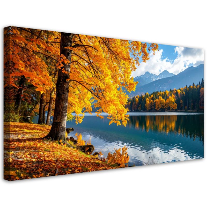 Obraz do salonu sypialni Feeby Krajobraz jesienny jezioro góry natura 80x40cm 1szt