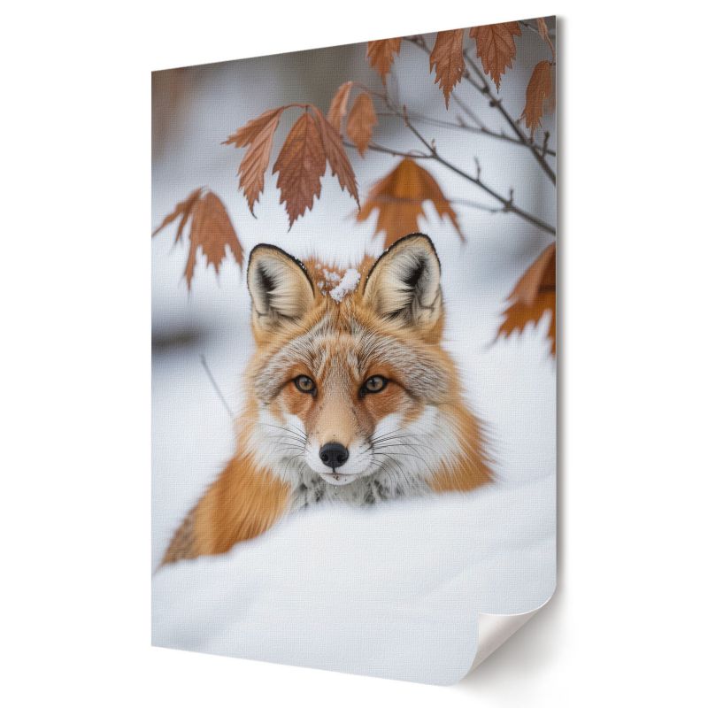 Plakat na ścianę Wallfluent Format A2 Zimowy lis Artysta ArTi 1 szt.