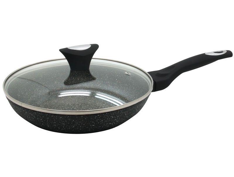 Patelnia granitowa 24 cm z pokrywką Klausberg kb-7039 1szt